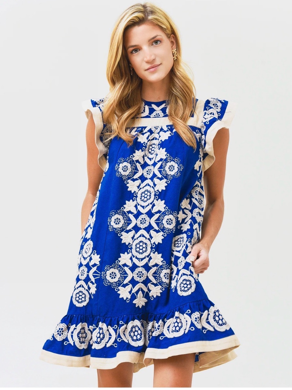 Sea New York Manuela Tunic with floral embroidery